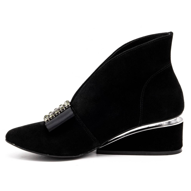 Exquisite Damen Lederstiefel auf dem 1278EX Plateau schwarz 1