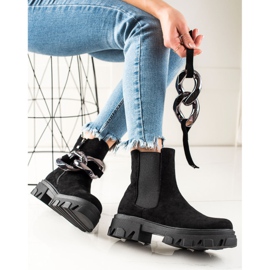 Wildlederstiefel auf der S. Barski-Plattform schwarz 1