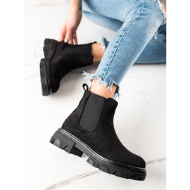 TRENDI Chelsea Boots aus Wildleder auf der Plattform schwarz 1