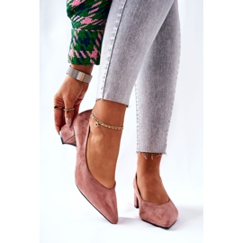 PG1 Wildleder Pumps auf einer Säule Pink Ross rosa 1