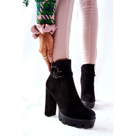 Wildlederstiefel auf High Heels Schwarz Dianne 2