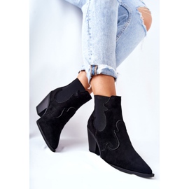 PG1 Schwarze Maurelle Wildleder Cowboystiefel 2