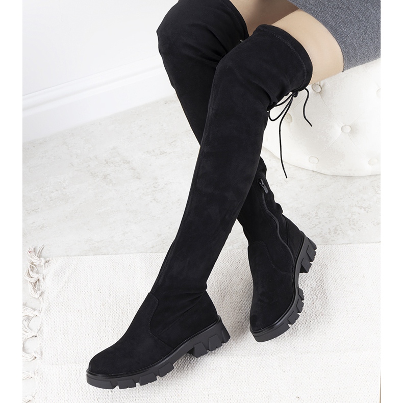 Schwarze Stiefel mit hoher Sohle von Patrice 2