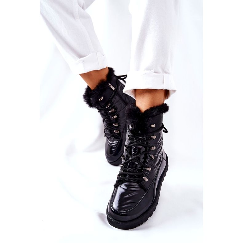 POTOCKI Hohe Fell-isolierte Schneestiefel Schwarz Sneezy 5