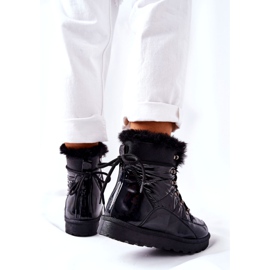 POTOCKI Hohe Fell-isolierte Schneestiefel Schwarz Sneezy 6