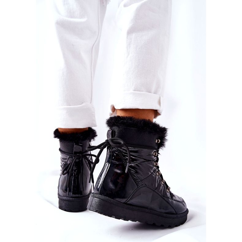 POTOCKI Hohe Fell-isolierte Schneestiefel Schwarz Sneezy 6