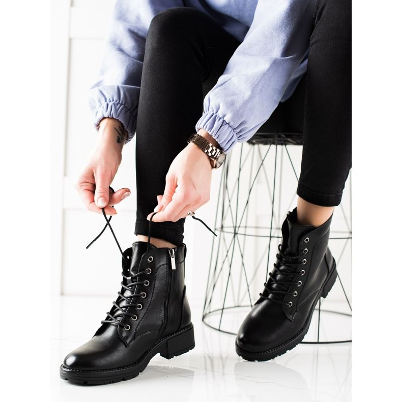 W. Potocki Schwarze Trapper aus Öko-Potocki-Leder 2