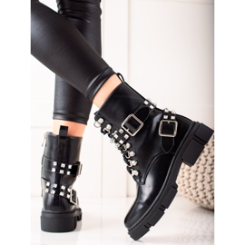 TRENDI Stilvolle Arbeiter mit Strasssteinen schwarz 1