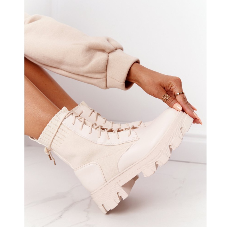 PS1 Damenstiefel Workers Beige Megan 5