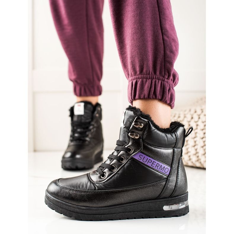 TRENDI Schneestiefel mit Glitzer Supermo schwarz 1