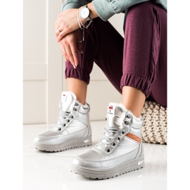TRENDI Schneestiefel mit Glitzer Supermo silber- 1