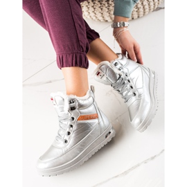 TRENDI Schneestiefel mit Glitzer Supermo silber- 2