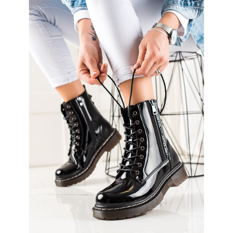 W. Potocki Schwarz lackierte Stiefel von Potocki 1