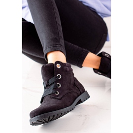 TRENDI Traperstiefel aus Wildleder schwarz 1