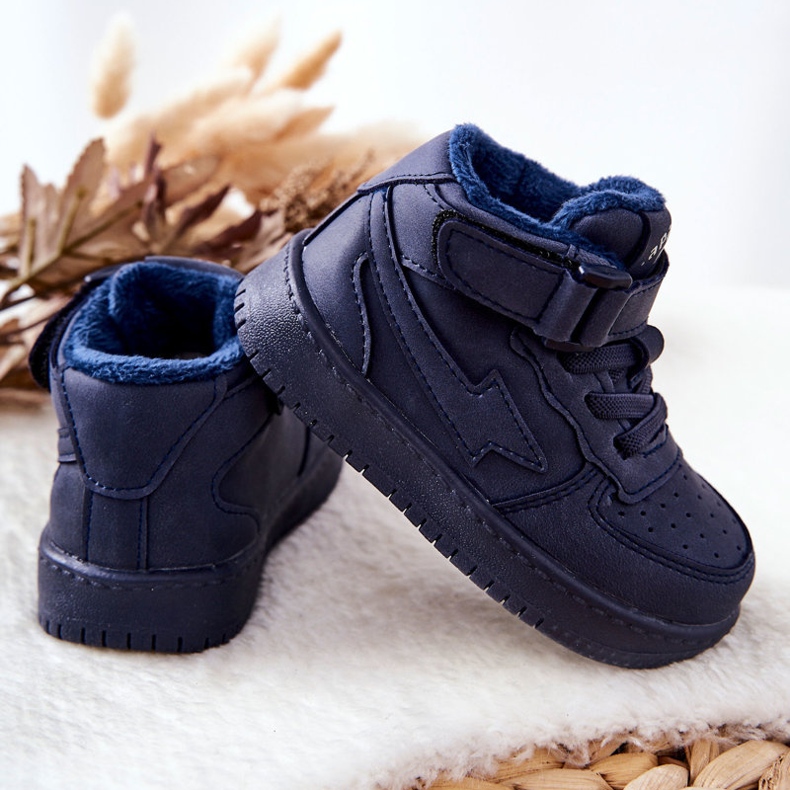 Warme hohe Sportschuhe für Kinder Navy Clafi blau 1