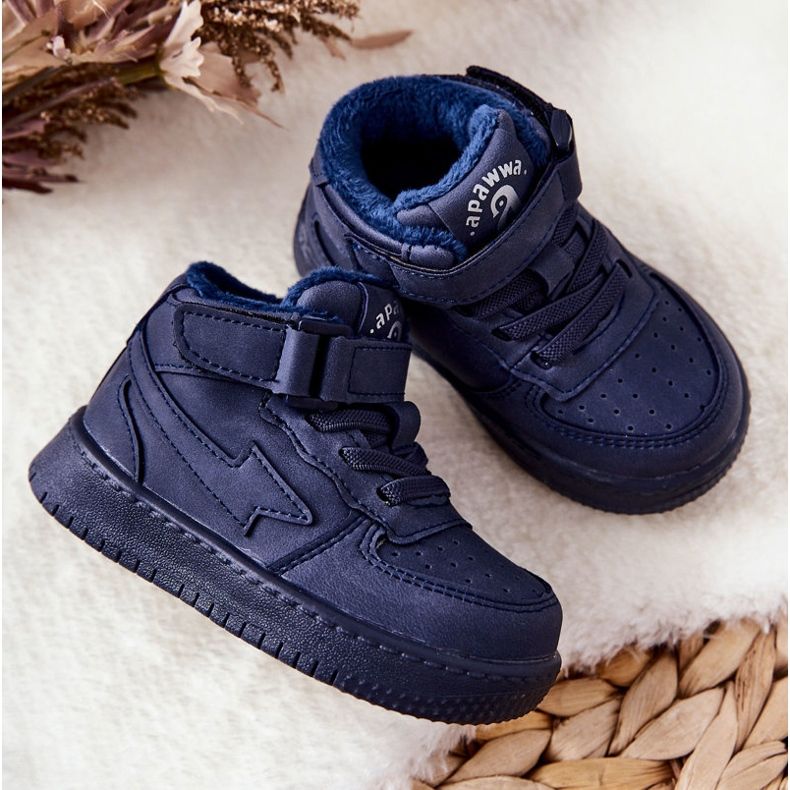 Warme hohe Sportschuhe für Kinder Navy Clafi blau 2