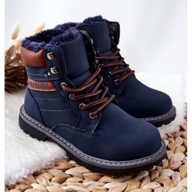 PA1 Warme Trapper für Kinder Marineblau Graves braun 1