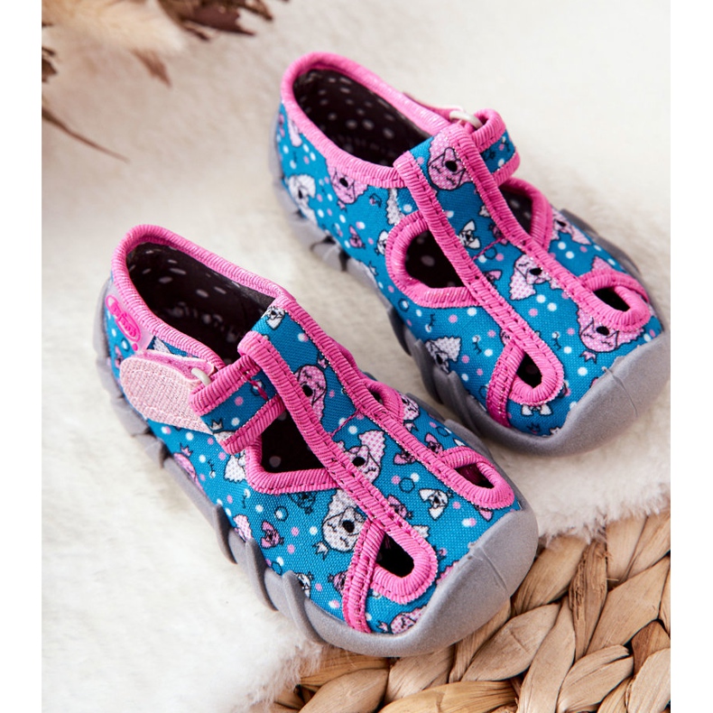 BEFADO S.A. Hausschuhe Inblu Mit Klettverschluss 190P100 Blau-Rosa 1