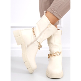 Stiefel mit abnehmbarer Kette Lome Beige 2