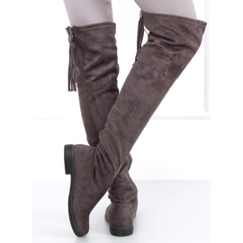 Toum Graue Overknee-Stiefel 1