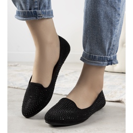 Schwarze Ballerinas verziert mit Harriette Zirkonia 1