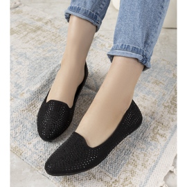 Schwarze Ballerinas verziert mit Harriette Zirkonia 2