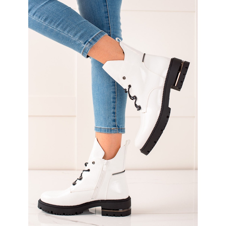 Modische Schnür-Worker von Sergio Leone weiß 1