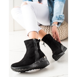 Evento Ankle Boots aus Wildleder mit Keilabsatz schwarz 2
