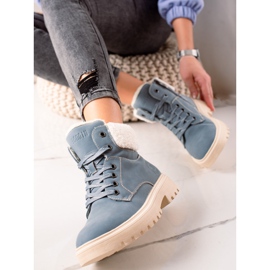 Goodin Stilvolle Trapper aus Öko-Leder beige blau 1