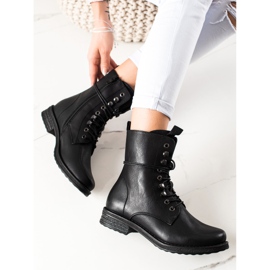 Super Mode Klassische Schnürstiefel schwarz 1