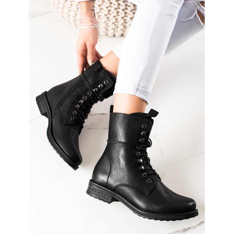 Super Mode Klassische Schnürstiefel schwarz 1