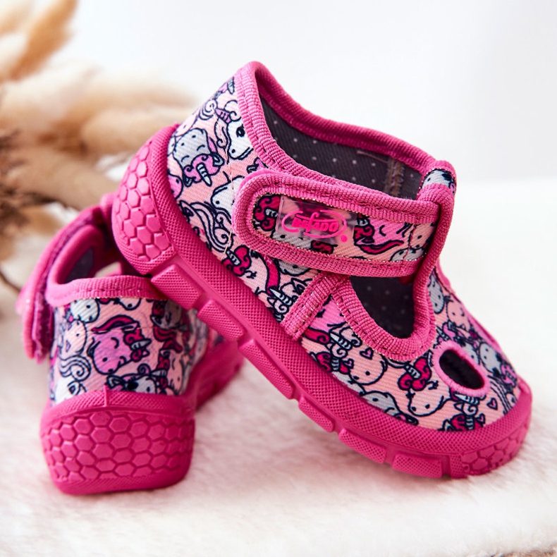 BEFADO S.A. Hausschuhe Befado Einhörner 533P018 Rosa 1