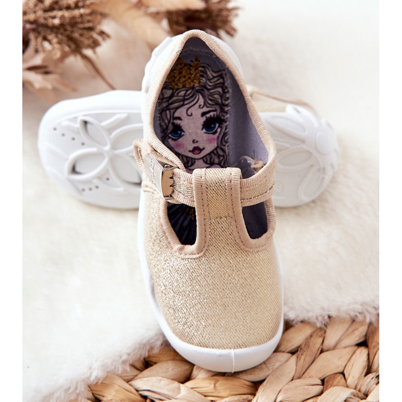 BEFADO S.A. Ballerina Hausschuhe Befado Shiny 115X003 Golden 1