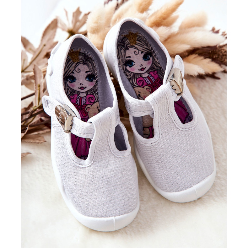 BEFADO S.A. Ballerina Hausschuhe Befado Shiny 115X001 Silber silber- 1