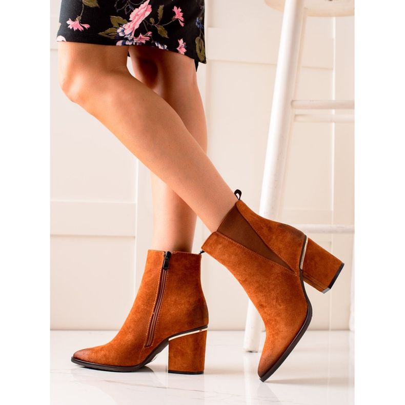 W. Potocki Stiefel auf einem breiten Potocki-Pfosten braun 1