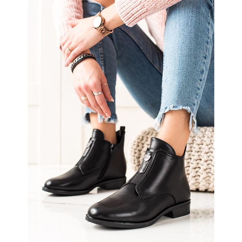 Camo Warme Stiefel mit Reißverschluss schwarz 2