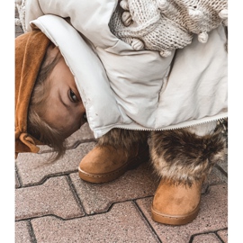 FRROCK Schneestiefel mit Fell Camel Small Fox beige gelb 2