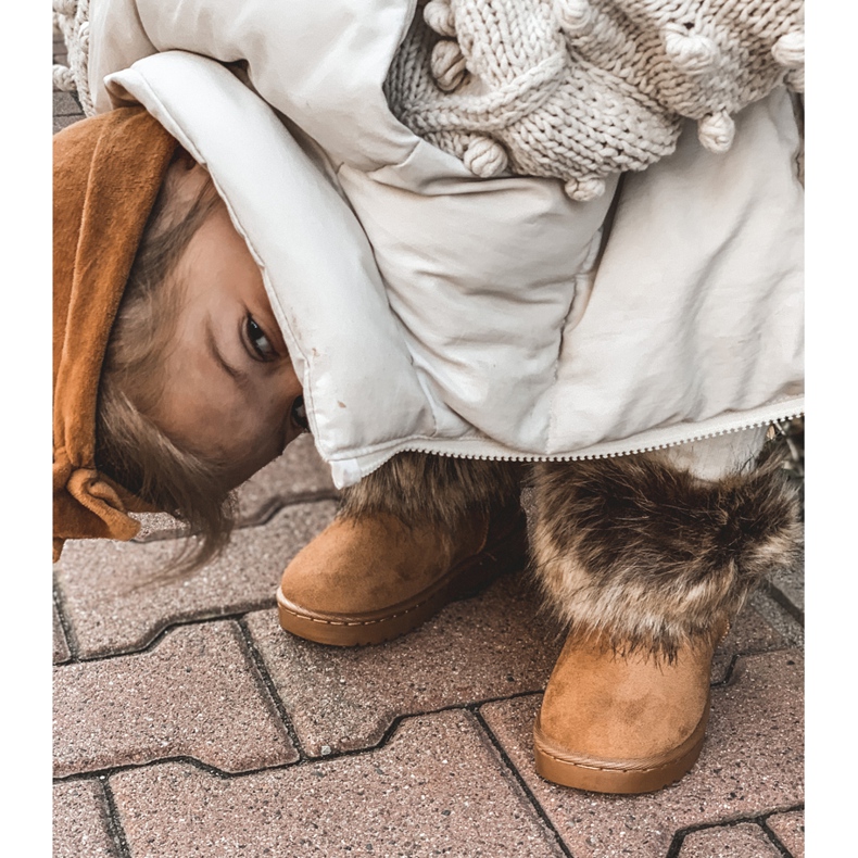 FRROCK Schneestiefel mit Fell Camel Small Fox beige gelb 2