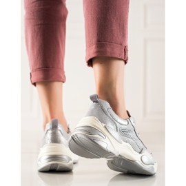 Goodin Leder Turnschuhe mehrfarbig grau 1