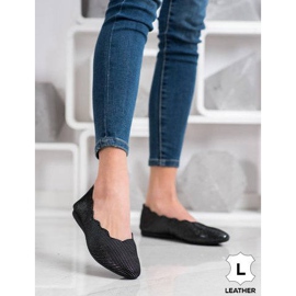 Filippo Elegante Lederballerinas schwarz 1