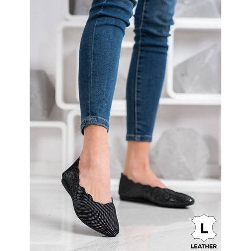 Filippo Elegante Lederballerinas schwarz 1