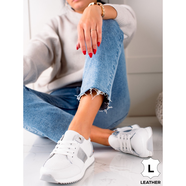 Weiße Ledersneaker VINCEZA 2