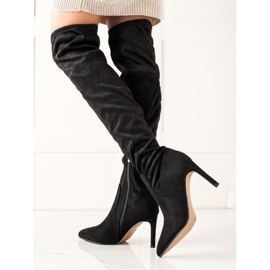 Evento Sexy oberschenkelhohe Stiefel auf einem hohen Absatz schwarz 2