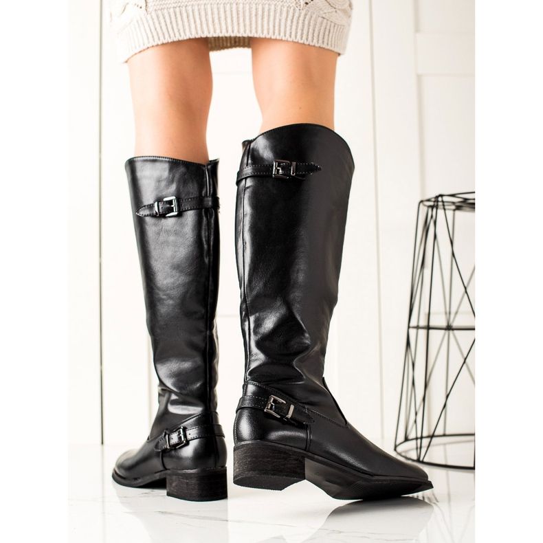 TRENDI Stylische Cowboystiefel schwarz 1