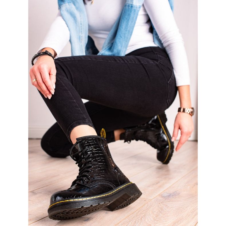 Filippo Isolierte Trapper-Stiefel aus Leder schwarz 1