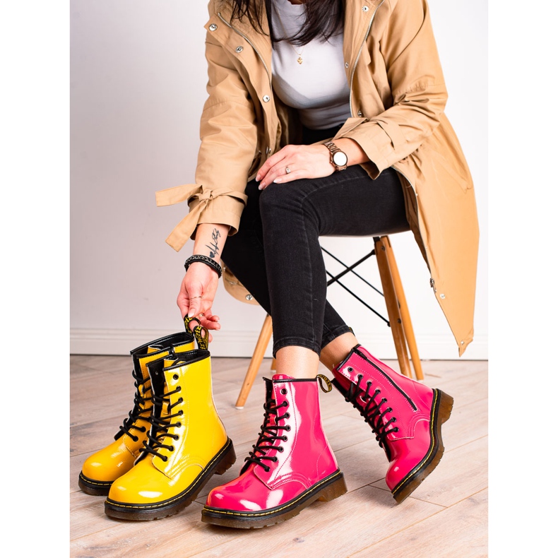 Filippo Isolierte Trapper-Stiefel aus Leder rosa 1