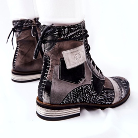 Maciejka Jodhpur-Stiefel aus grauem Leder 05095-03 schwarz 2