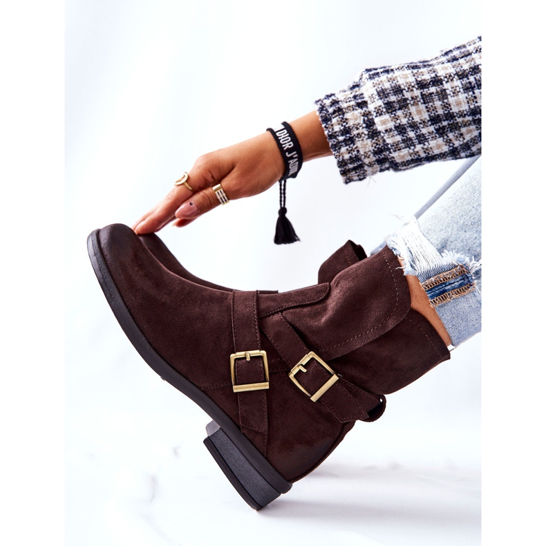 POTOCKI Wildlederstiefel mit Schnallen Braun Renisse 1