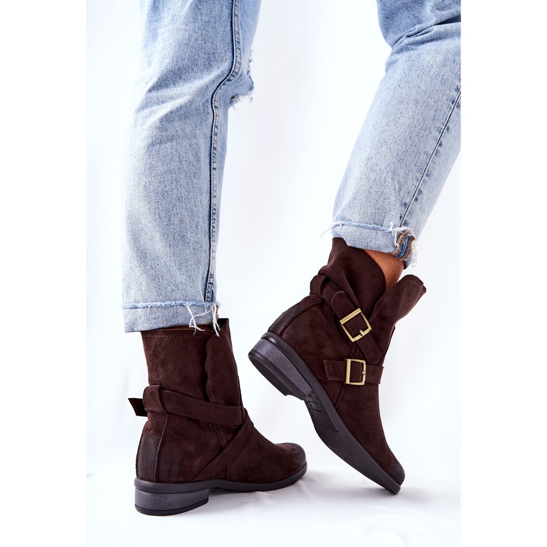 POTOCKI Wildlederstiefel mit Schnallen Braun Renisse 2