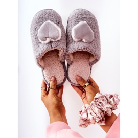 Graue Heartbeat Hausschuhe für Damen 1